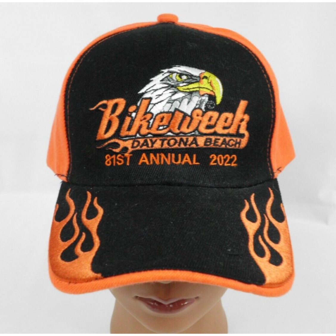 81st Annual Bikeweek Daytona Beach Bike Week 2022 Hat Black Orange Eagle New